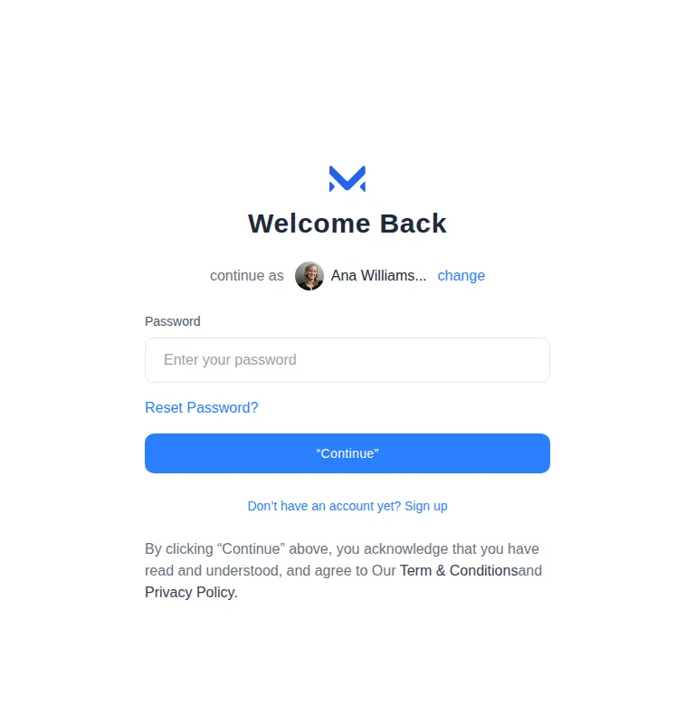 Harness screenshot of meraki-auth-sign-in-page-with-select-user at 768 pixels wide