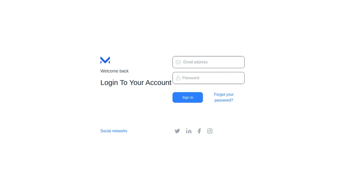 Harness screenshot of meraki-auth-sign-in-page-with-socail-media-links at 1440 pixels wide