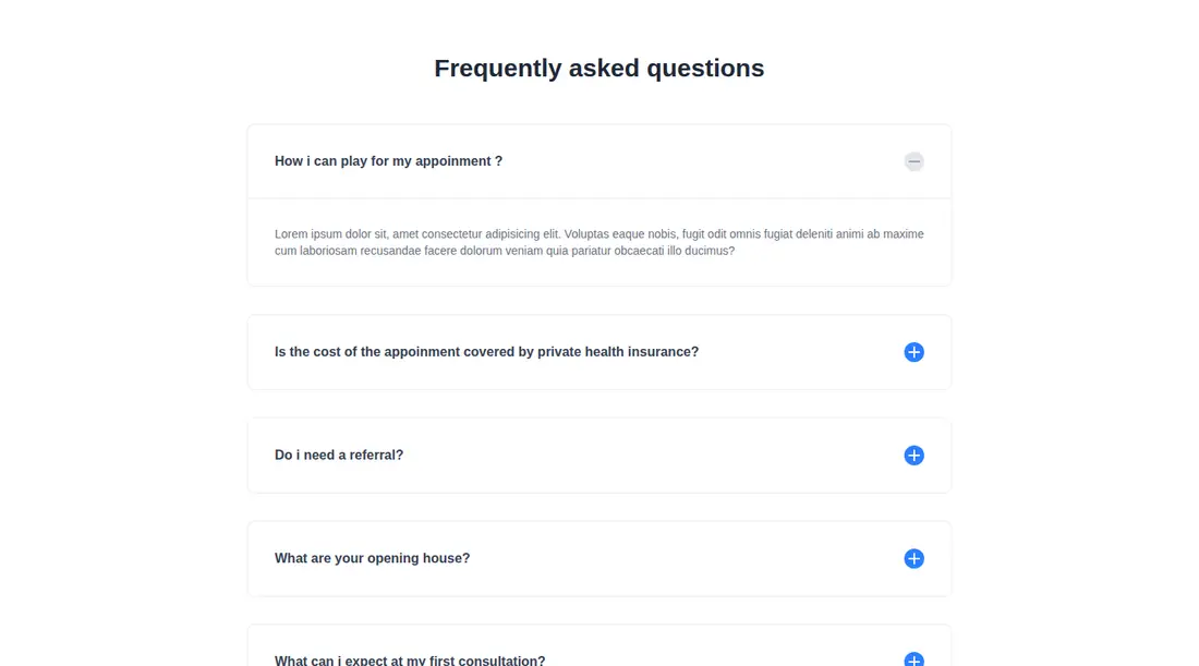 Harness screenshot of meraki-faq-centered at 1440 pixels wide