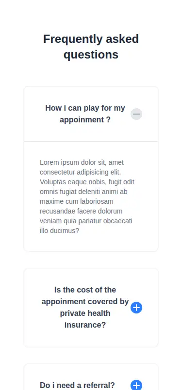 Harness screenshot of meraki-faq-centered at 375 pixels wide