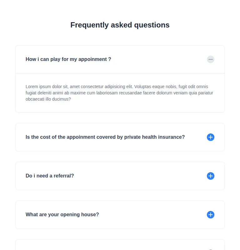 Harness screenshot of meraki-faq-centered at 768 pixels wide