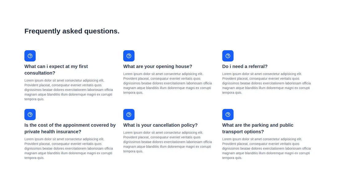 Harness screenshot of meraki-faq-grid at 1440 pixels wide