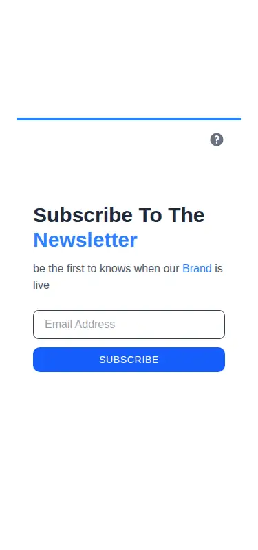 Harness screenshot of meraki-hero-newsletter-form at 375 pixels wide