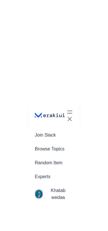 Harness screenshot of meraki-navbar-avatar at 375 pixels wide
