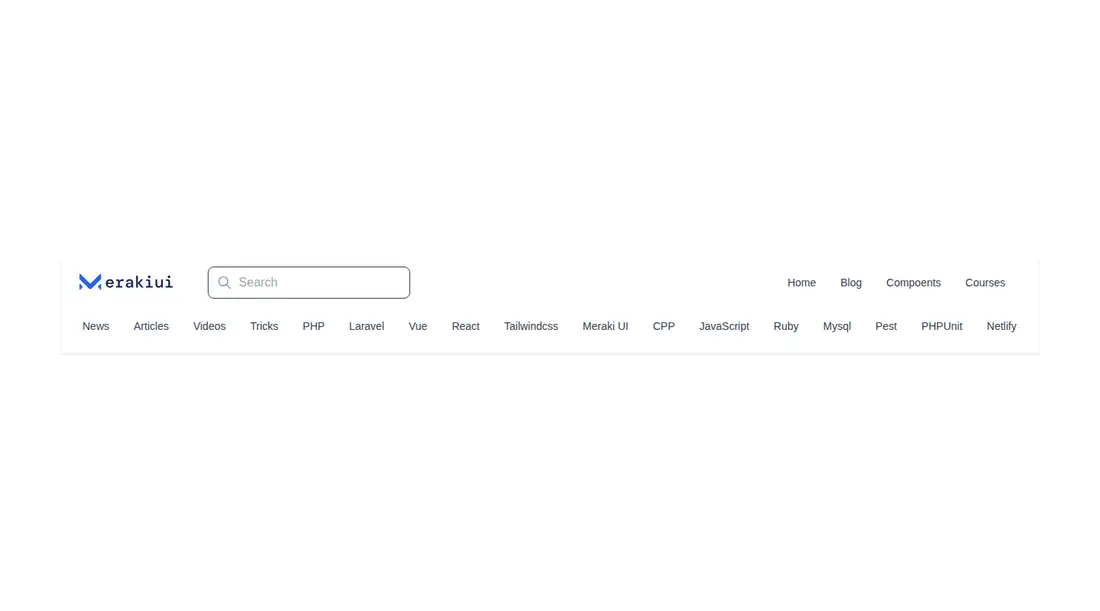 Harness screenshot of meraki-navbar-categories at 1440 pixels wide