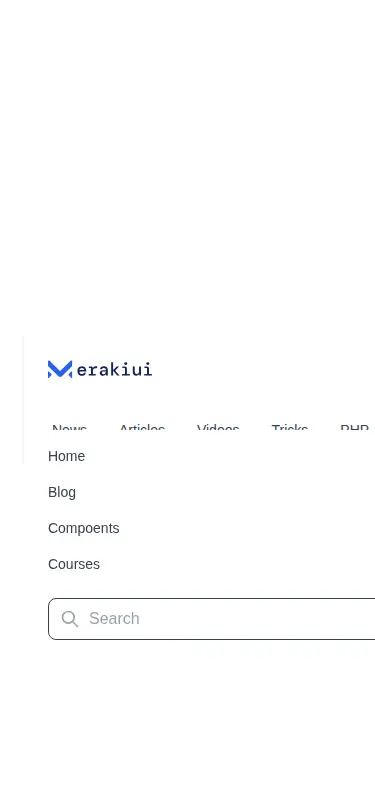 Harness screenshot of meraki-navbar-categories at 375 pixels wide