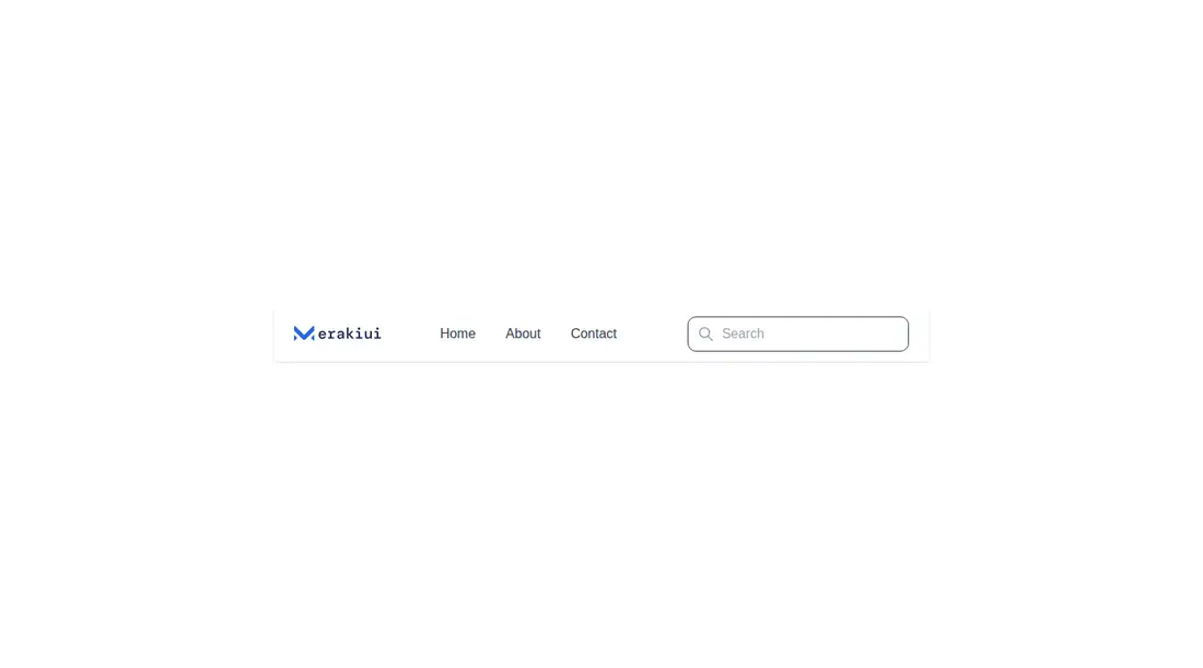 Harness screenshot of meraki-navbar-search at 1440 pixels wide