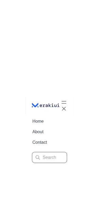 Harness screenshot of meraki-navbar-search at 375 pixels wide