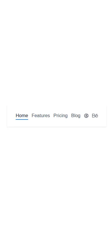 Harness screenshot of meraki-navbar-simple at 375 pixels wide