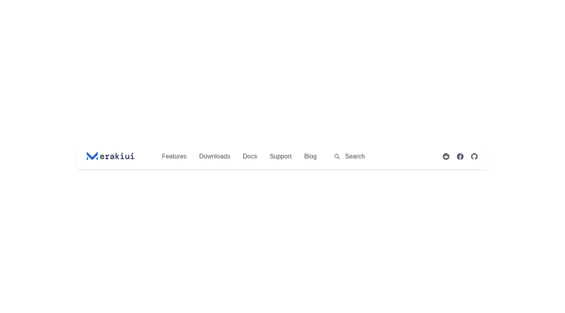 Harness screenshot of meraki-navbar-social-media-links at 1440 pixels wide