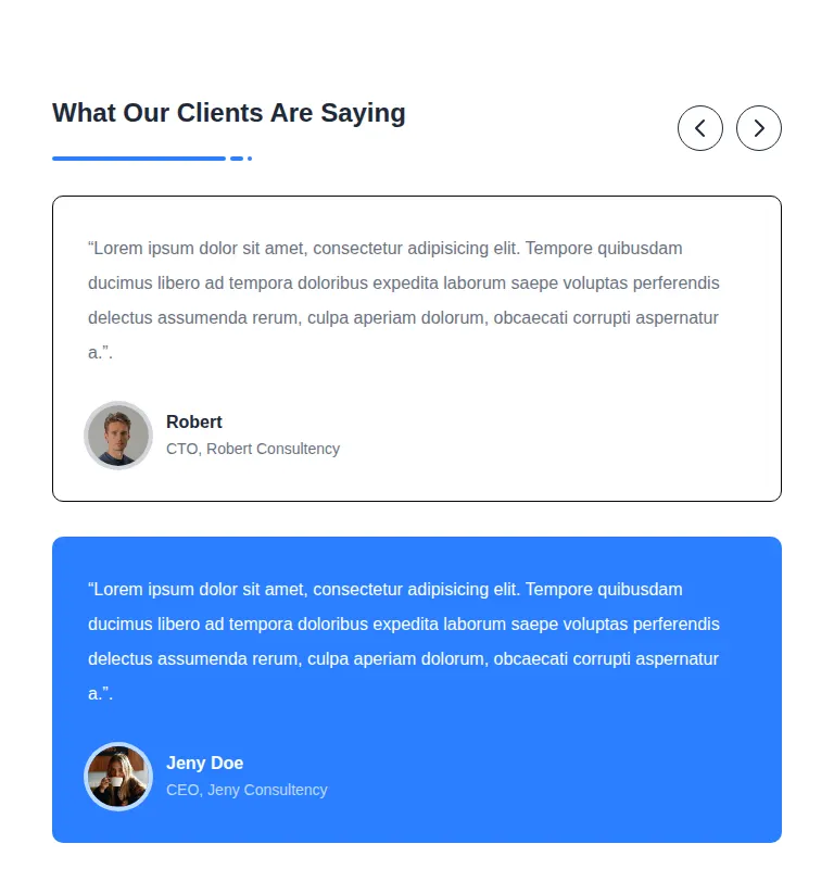 Harness screenshot of meraki-testimonials-card at 768 pixels wide