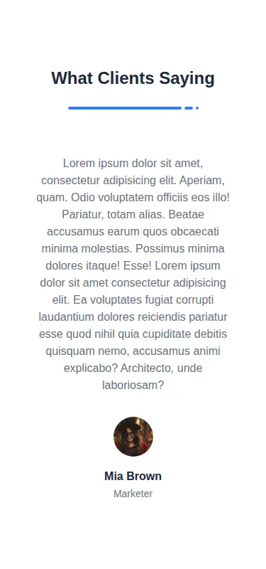 Harness screenshot of meraki-testimonials-slider at 375 pixels wide