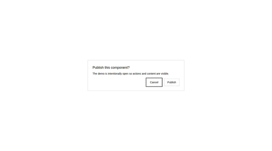 Harness screenshot of neobrutalism-alert-dialog at 1440 pixels wide