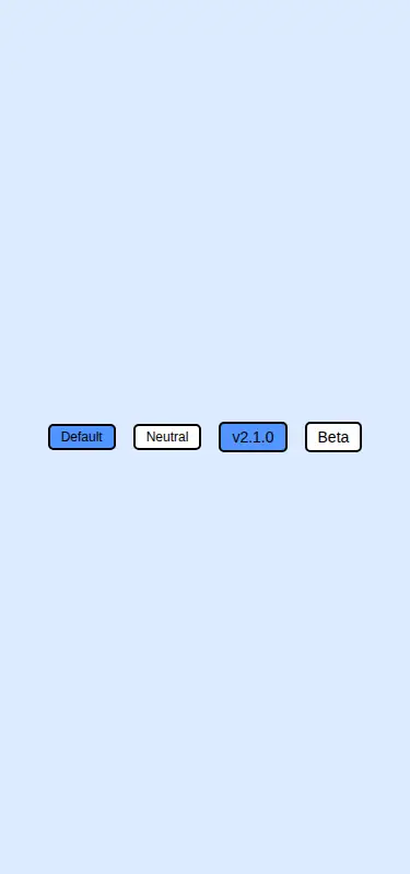 Harness screenshot of neobrutalism-badge at 375 pixels wide