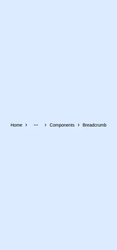 Harness screenshot of neobrutalism-breadcrumb at 375 pixels wide