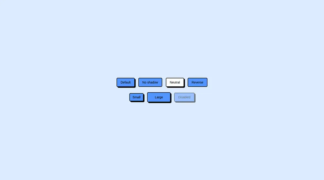 Harness screenshot of neobrutalism-button at 1440 pixels wide