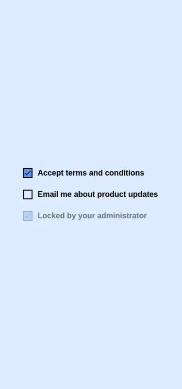 Harness screenshot of neobrutalism-checkbox at 375 pixels wide