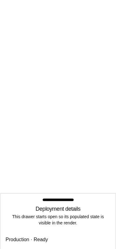 Harness screenshot of neobrutalism-drawer at 375 pixels wide