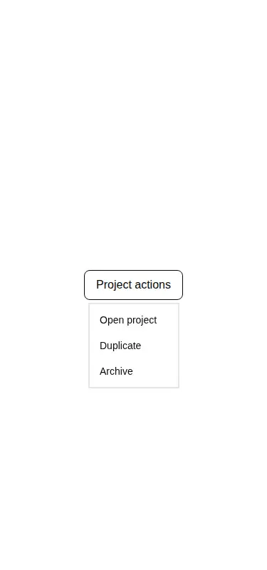 Harness screenshot of neobrutalism-dropdown-menu at 375 pixels wide