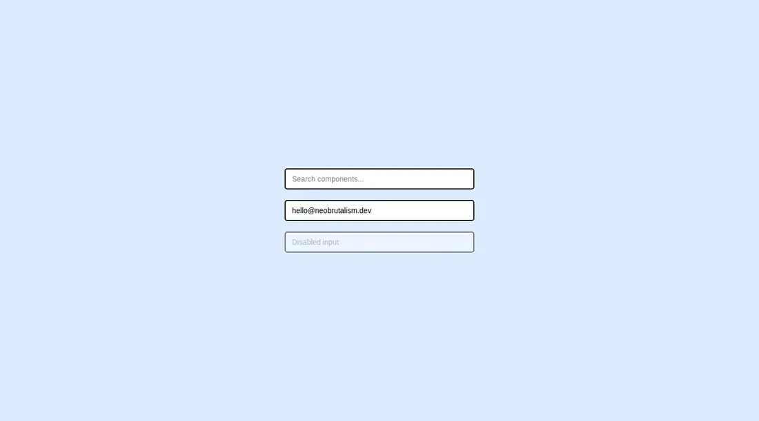 Harness screenshot of neobrutalism-input at 1440 pixels wide