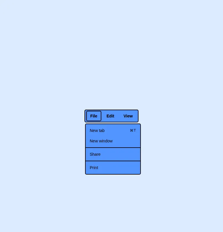 Harness screenshot of neobrutalism-menubar at 768 pixels wide