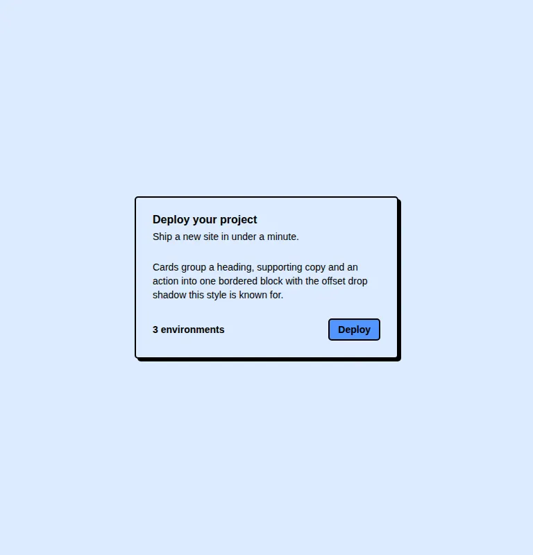 Harness screenshot of neobrutalism-ncard at 768 pixels wide
