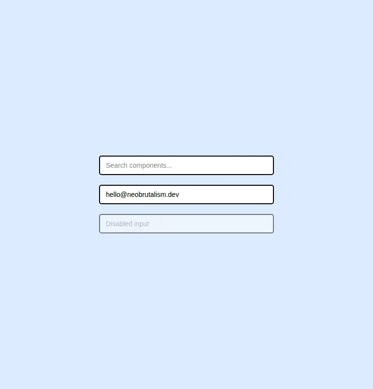 Harness screenshot of neobrutalism-ninput at 768 pixels wide
