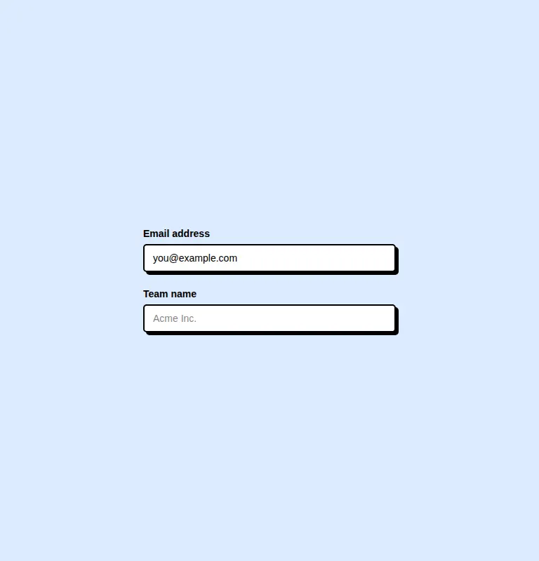 Harness screenshot of neobrutalism-nlabel at 768 pixels wide