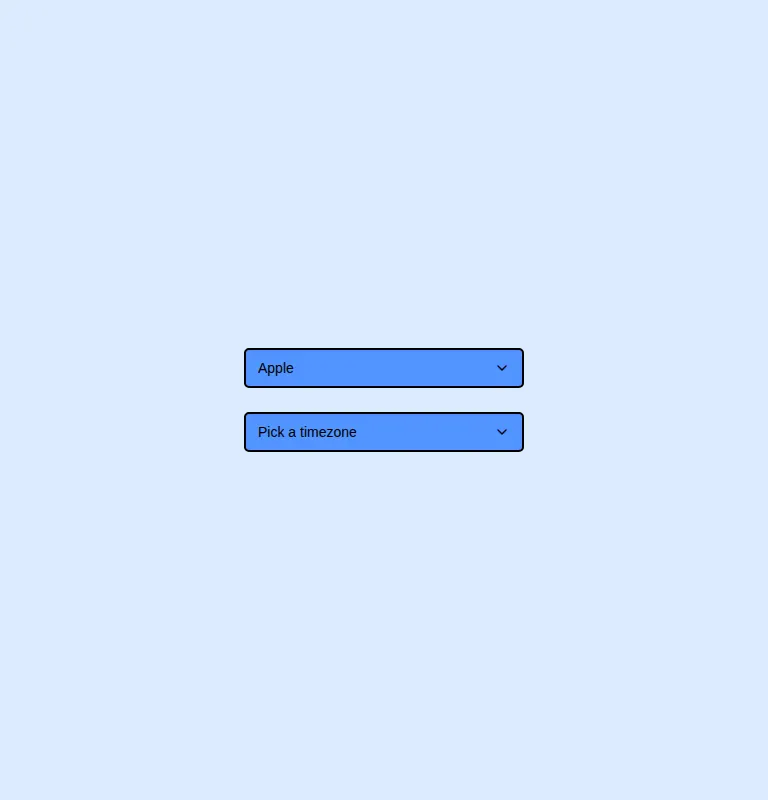 Harness screenshot of neobrutalism-select at 768 pixels wide