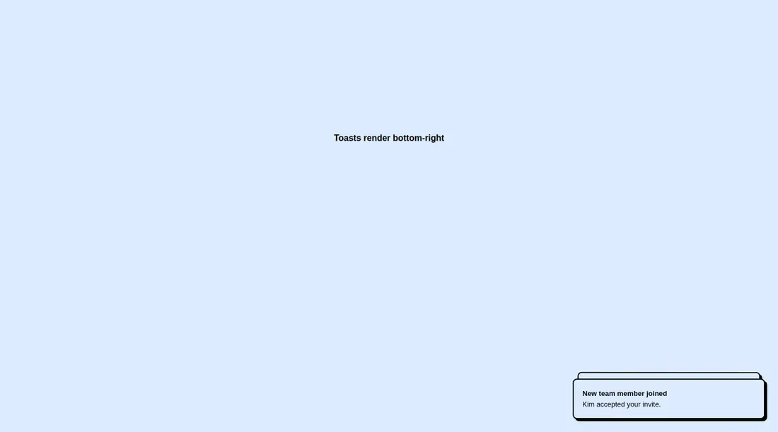 Harness screenshot of neobrutalism-sonner at 1440 pixels wide