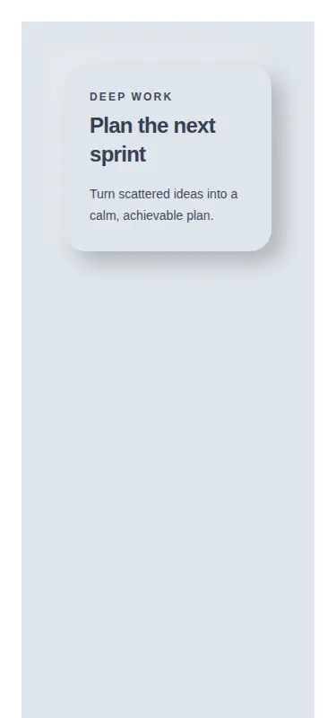 Harness screenshot of neu-card at 375 pixels wide