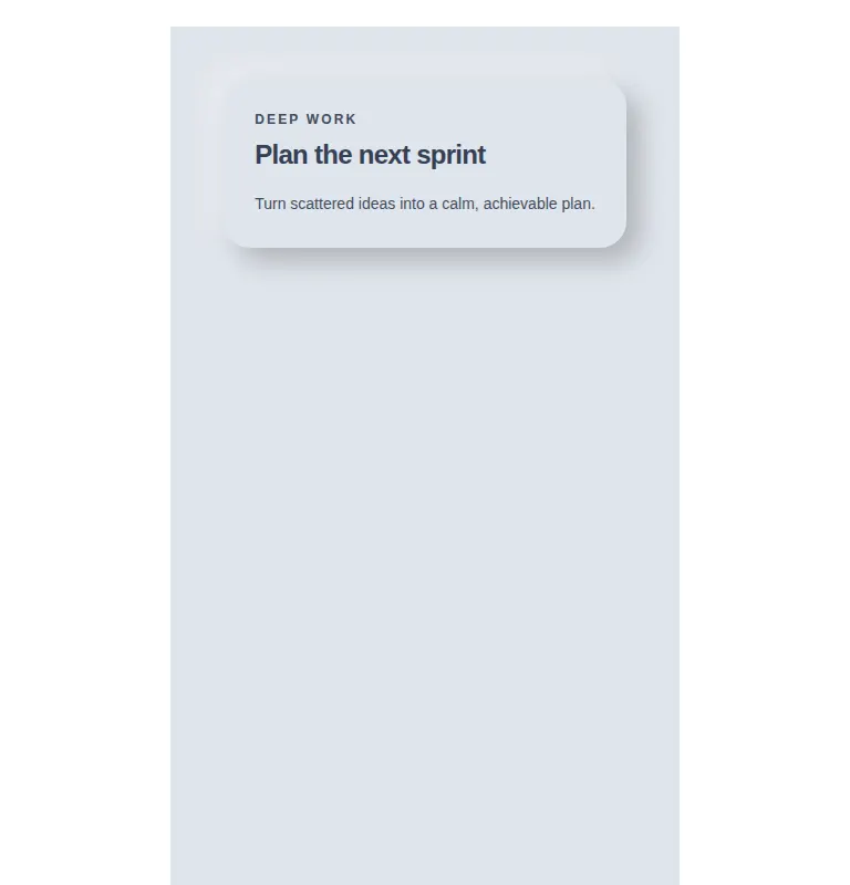 Harness screenshot of neu-card at 768 pixels wide