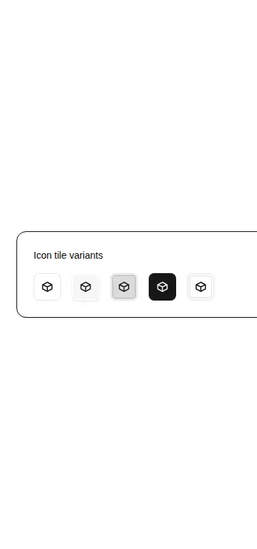 Harness screenshot of reui-icon-tile at 375 pixels wide