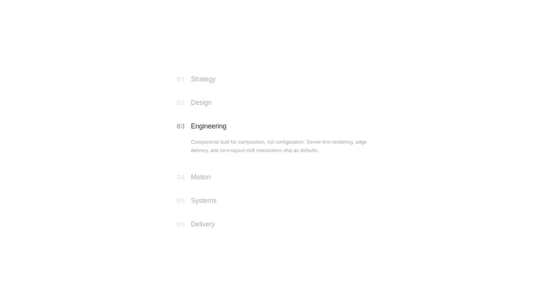 Harness screenshot of ruixen-accordion-indexed at 1440 pixels wide