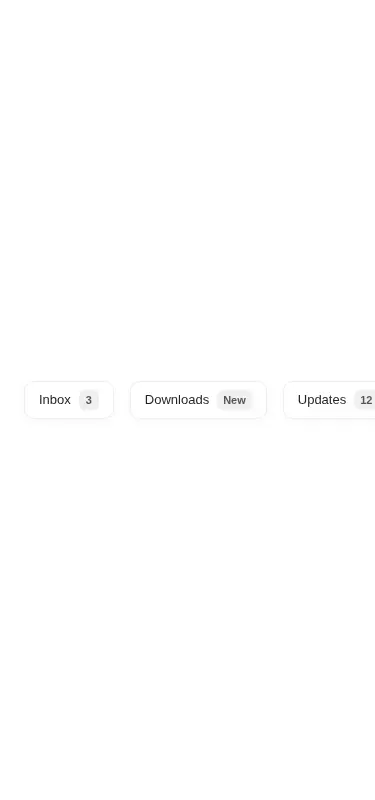 Harness screenshot of ruixen-badge-button-combo at 375 pixels wide