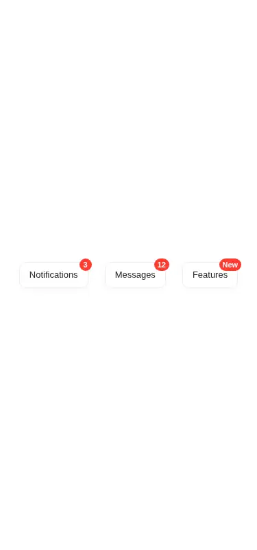 Harness screenshot of ruixen-button-badge at 375 pixels wide