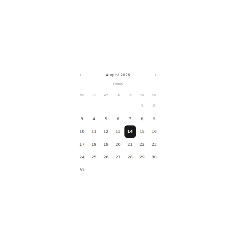 Harness screenshot of ruixen-calendar-lume at 768 pixels wide