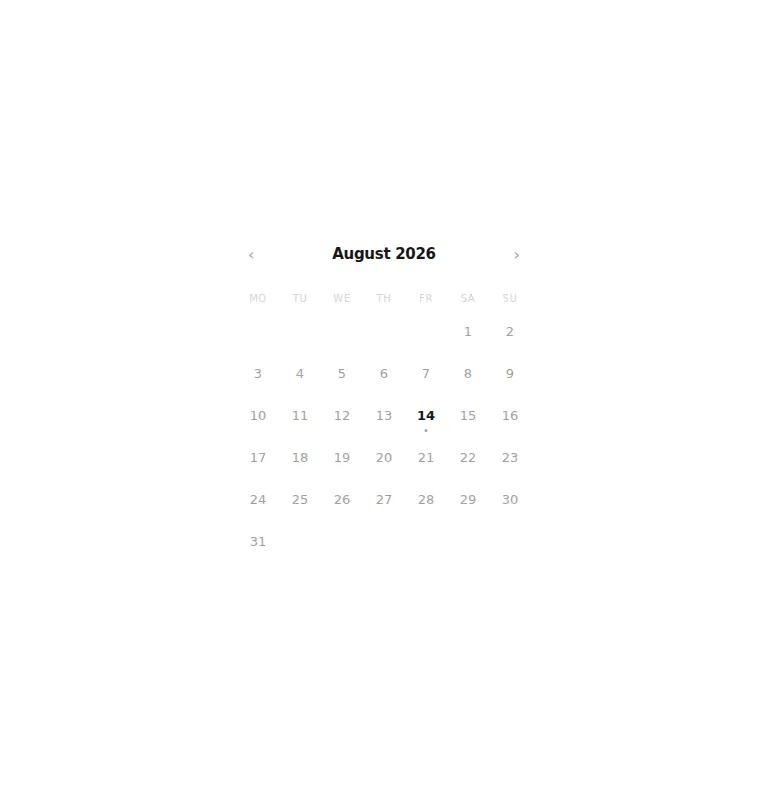 Harness screenshot of ruixen-calendar-wave at 768 pixels wide