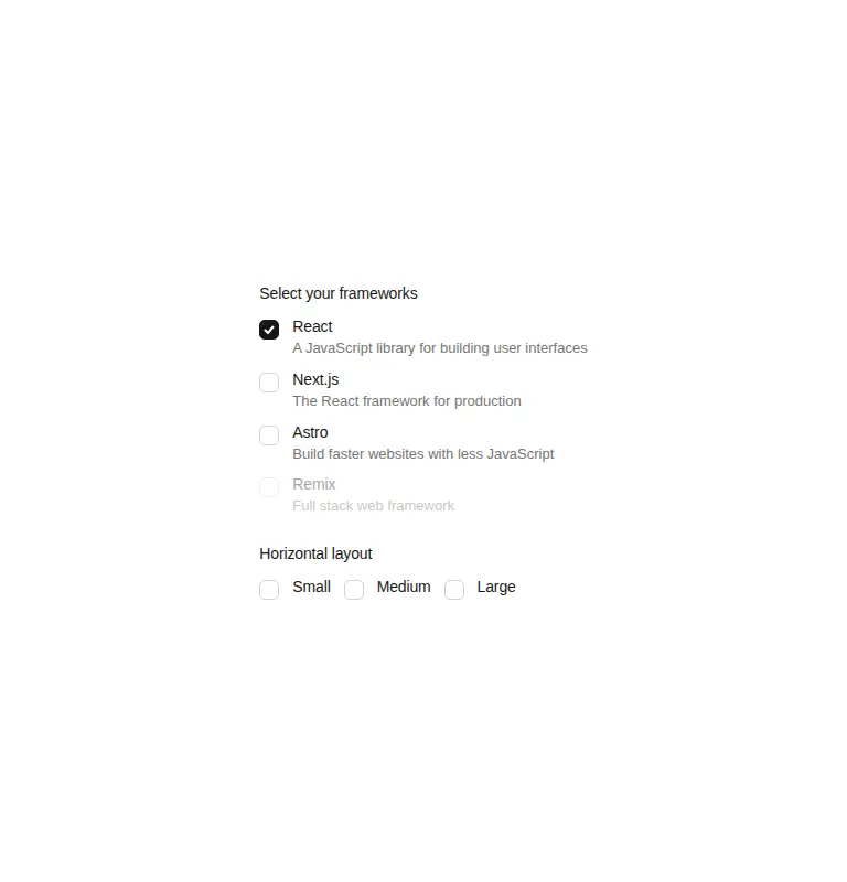 Harness screenshot of ruixen-checkbox-group at 768 pixels wide