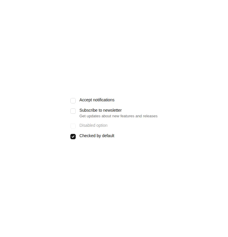 Harness screenshot of ruixen-checkbox-simple at 768 pixels wide