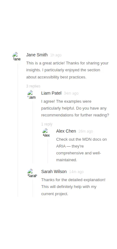 Harness screenshot of ruixen-comment-thread at 375 pixels wide