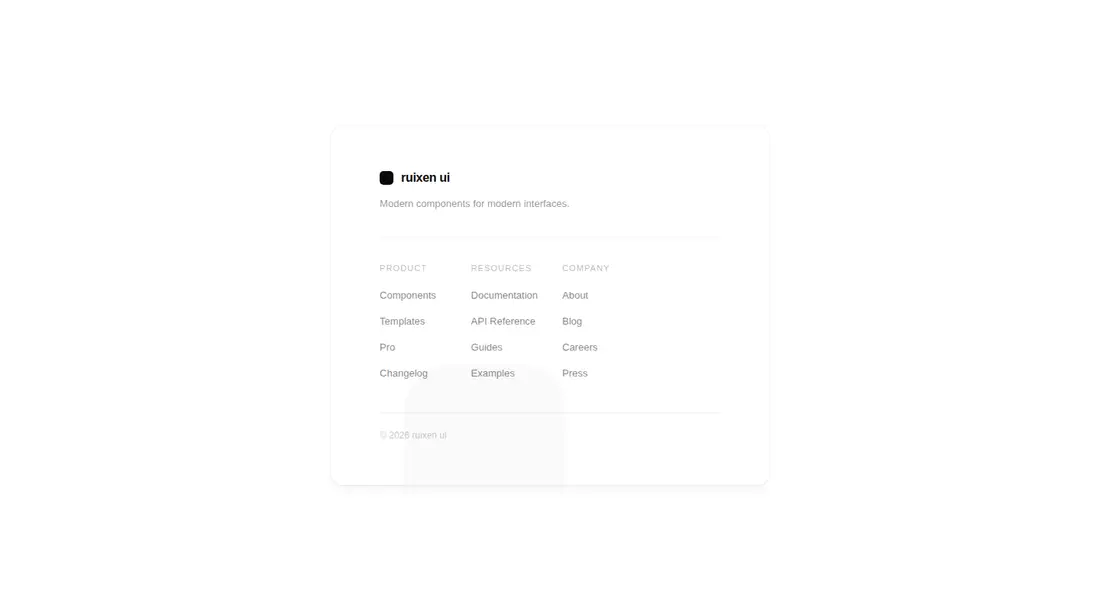 Harness screenshot of ruixen-corporate-footer at 1440 pixels wide
