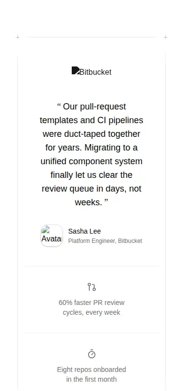 Harness screenshot of ruixen-customer-story-stack at 375 pixels wide