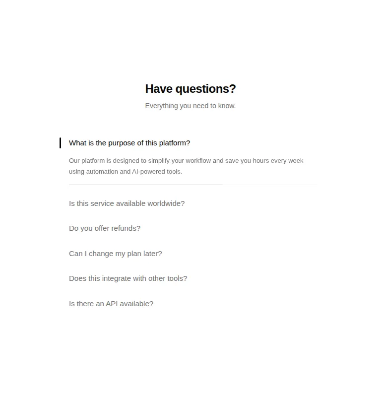 Harness screenshot of ruixen-faq-auto-accordion at 768 pixels wide