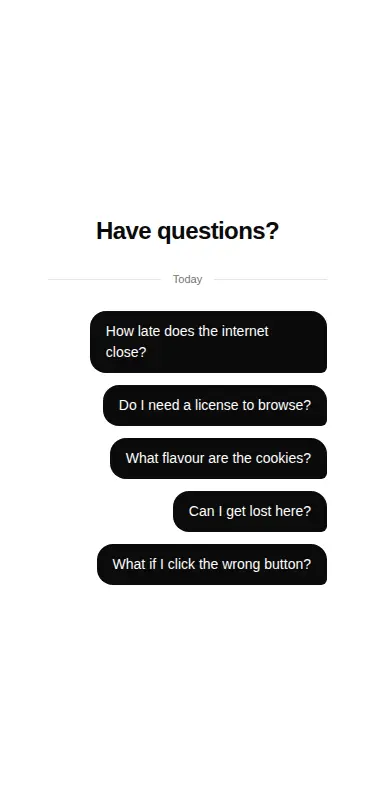Harness screenshot of ruixen-faq-chat-accordion at 375 pixels wide