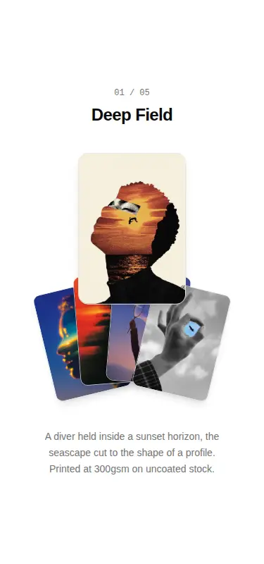 Harness screenshot of ruixen-image-card-fan at 375 pixels wide