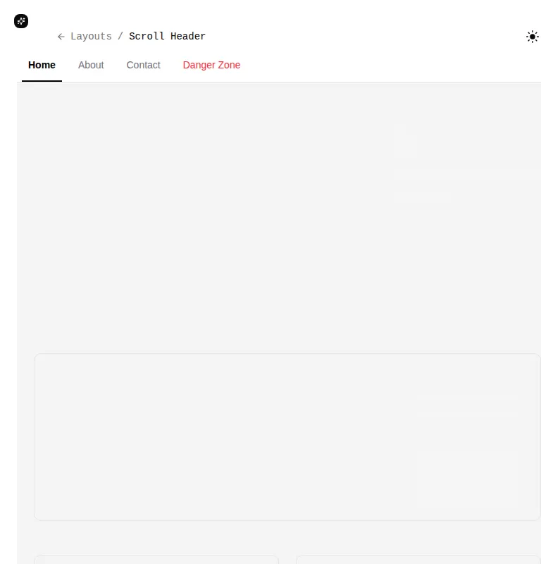 Harness screenshot of ruixen-layouts-scroll-header at 768 pixels wide