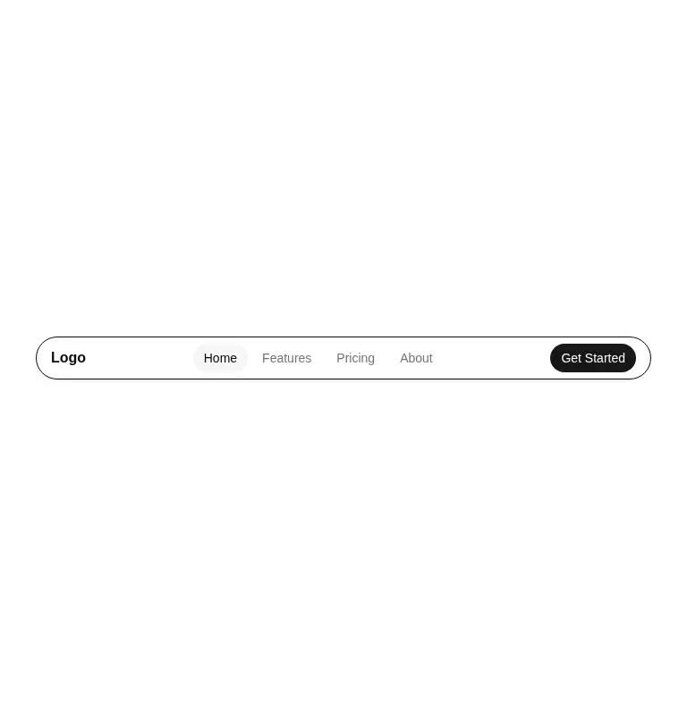 Harness screenshot of ruixen-navbar-floating at 768 pixels wide