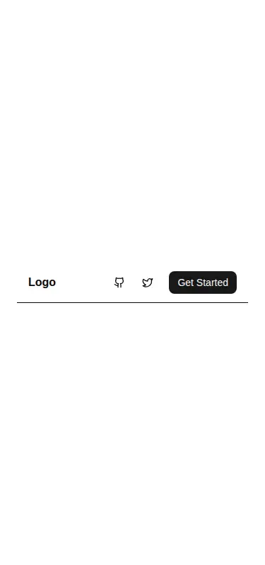 Harness screenshot of ruixen-navbar-icon-links at 375 pixels wide