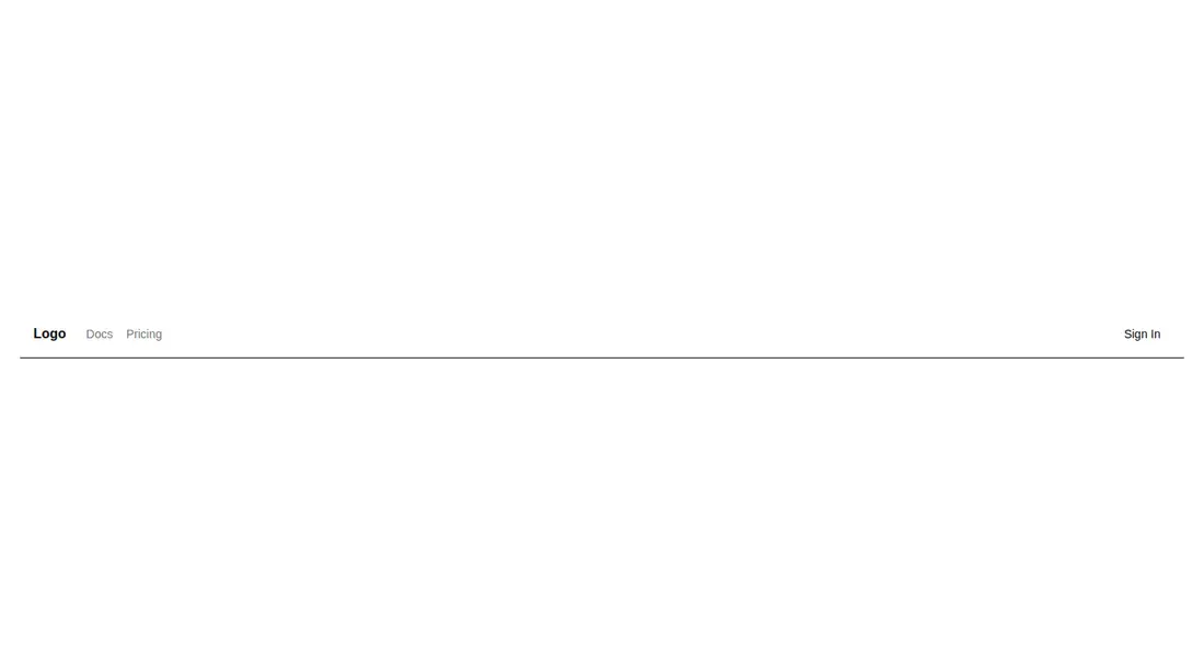 Harness screenshot of ruixen-navbar-minimal at 1440 pixels wide